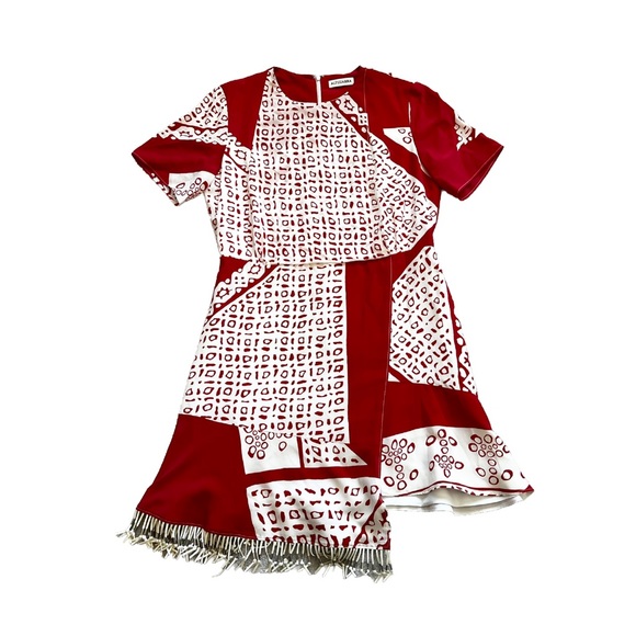 ALTUZARRA Tournelle Silk Short-Sleeve Bandana-Print Silk Dress Size 44 or 12 - Picture 13 of 13